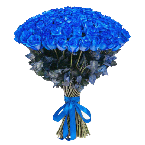 Фото товара 101 синя троянда (фарбована) в Івано-Франківську