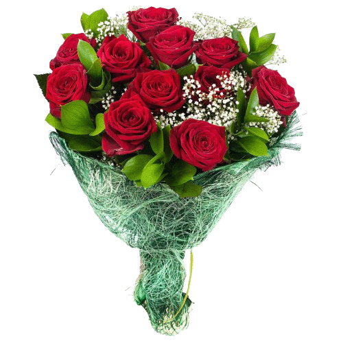 Фото товара 11 червоних троянд із зеленню в Івано-Франківську