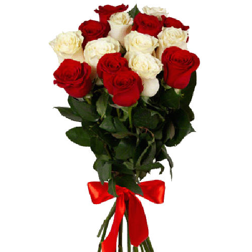 Фото товара 15 червоно-білих троянд в Івано-Франківську