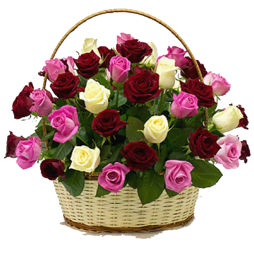 Фото товара 33 троянди мікс у кошику в Івано-Франківську
