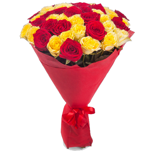 Фото товара 33 червоно-жовті троянди в Івано-Франківську