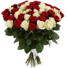 Фото товара 51 червоно-кремова троянда в Івано-Франківську