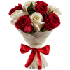 Фото товара 7 червоно-білих троянд з цукерками в Івано-Франківську