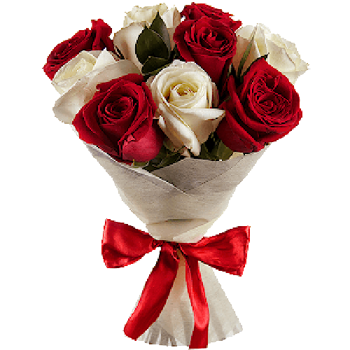 Фото товара 9 червоно-білих троянд в Івано-Франківську