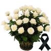 Фото товара 100 білих троянд у кошику в Івано-Франківську